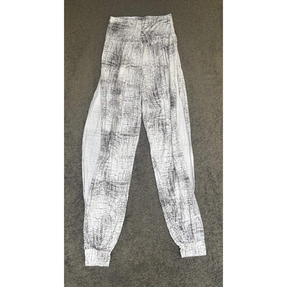 Alo Yoga Intention Joggers XXS Women White Black flowy side slit Elastic Waist